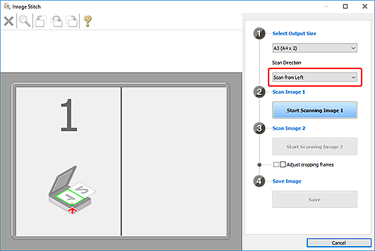 figure: Image Stitch window